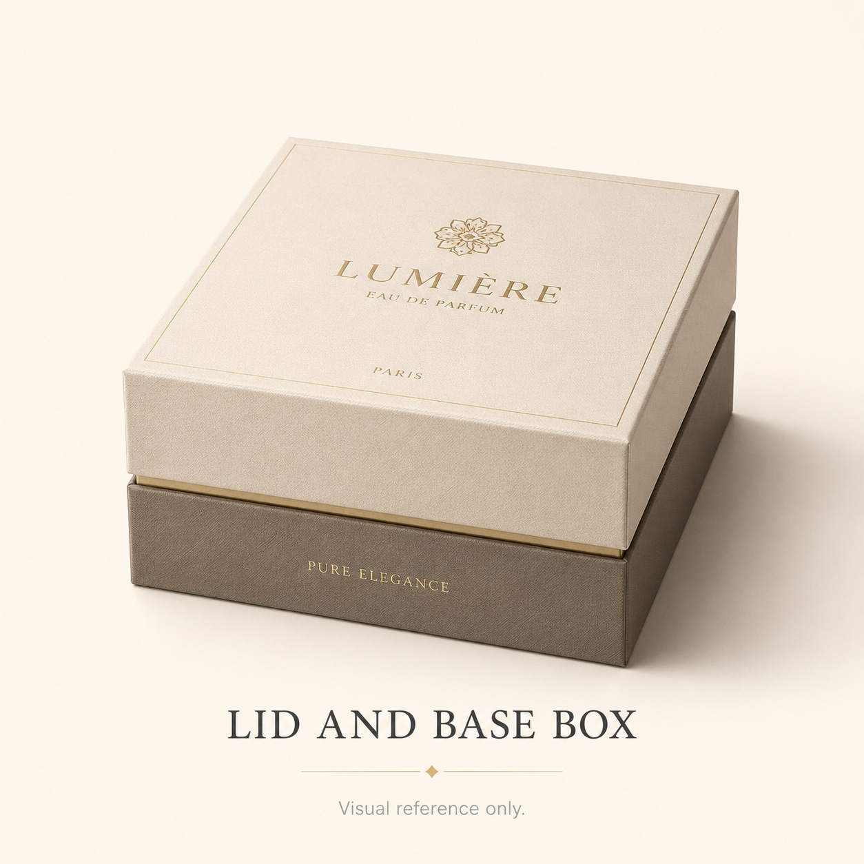Lid and Base Box packaging visual reference