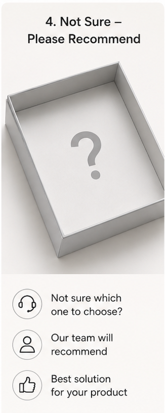 Not Sure — Please Recommend packaging visual reference